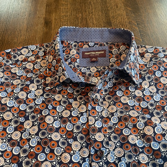 NWOT Johnston & Murphy Navy Button Down Shirt - Size XL - Picture 6 of 8